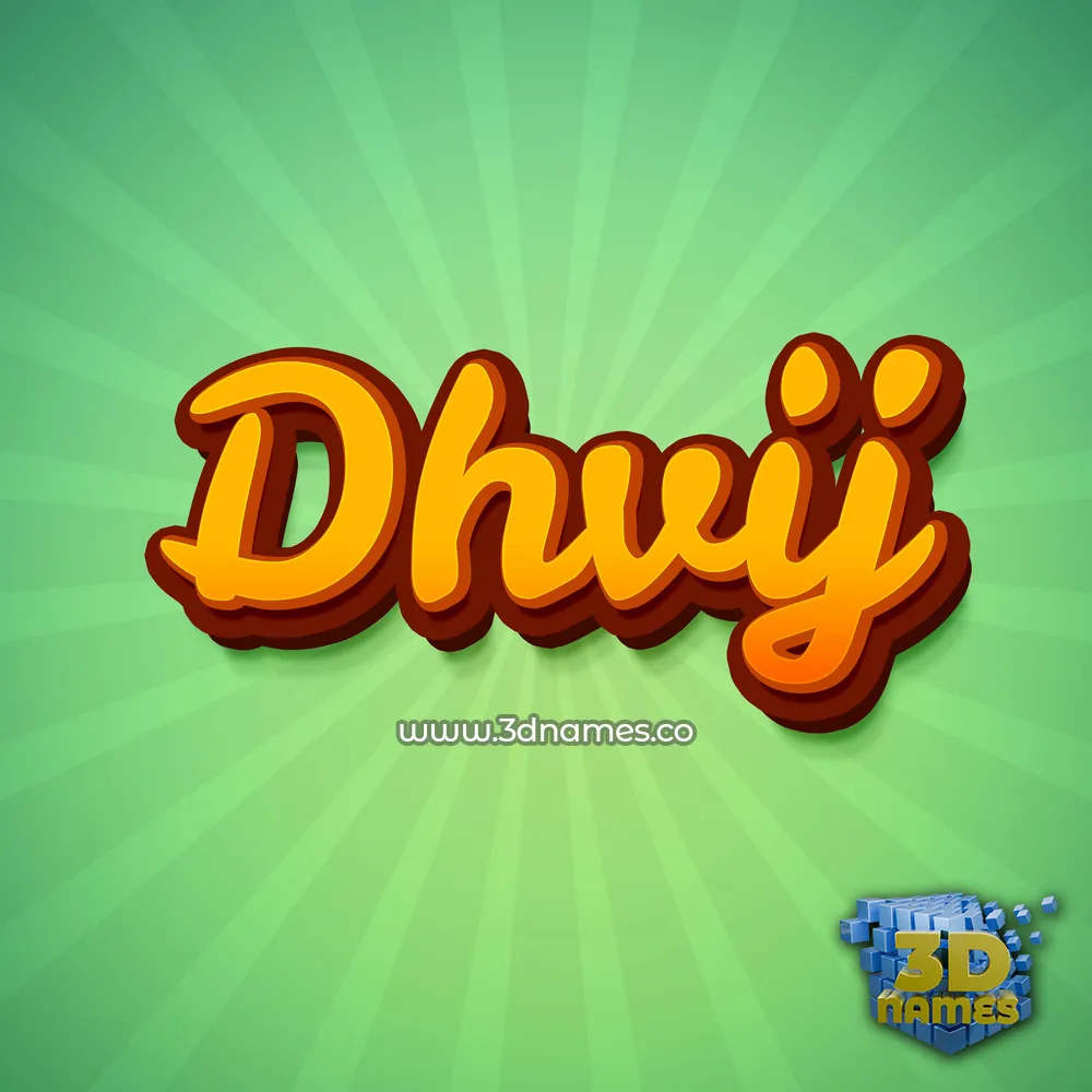 dhvij in Green Rays style - 3D name wallpaper