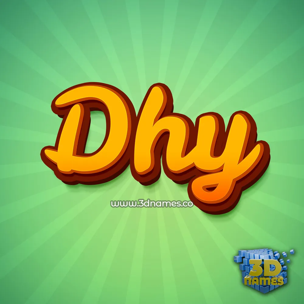 dhy in Green Rays style - 3D name wallpaper