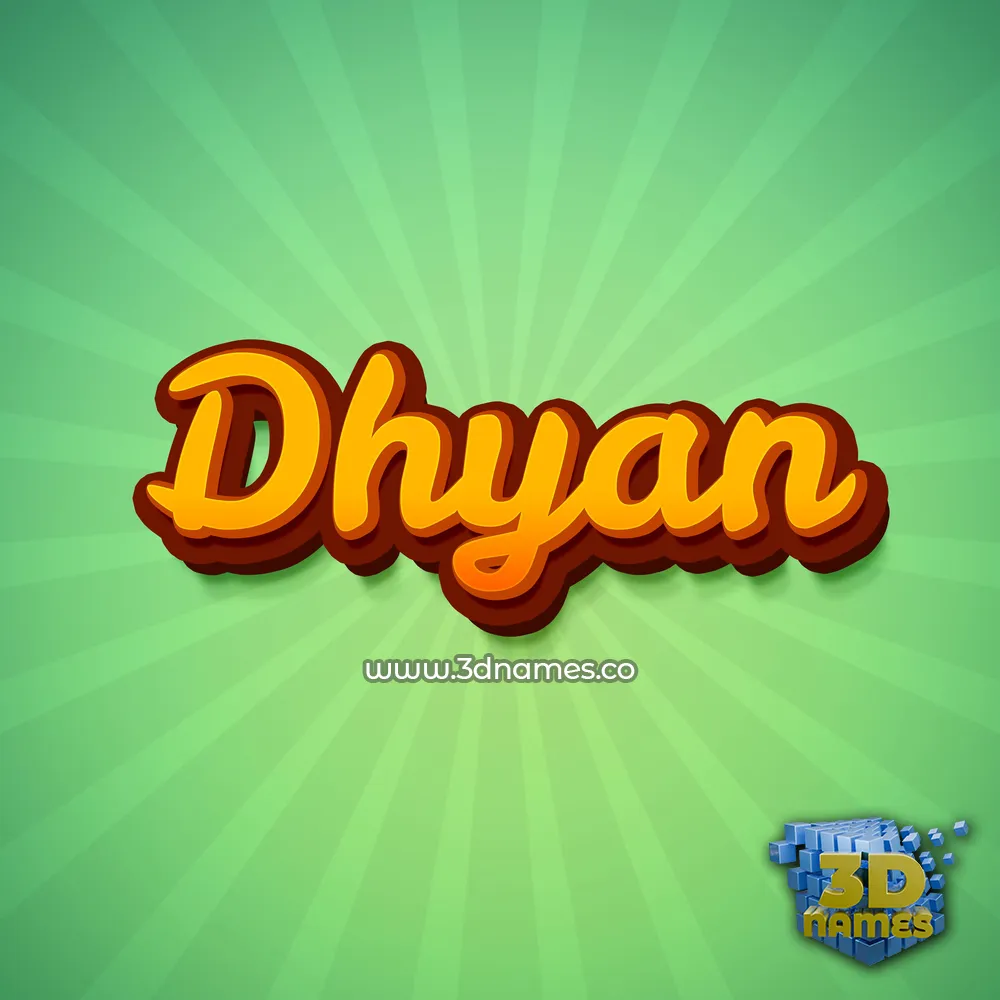 dhyan in Green Rays style - 3D name wallpaper