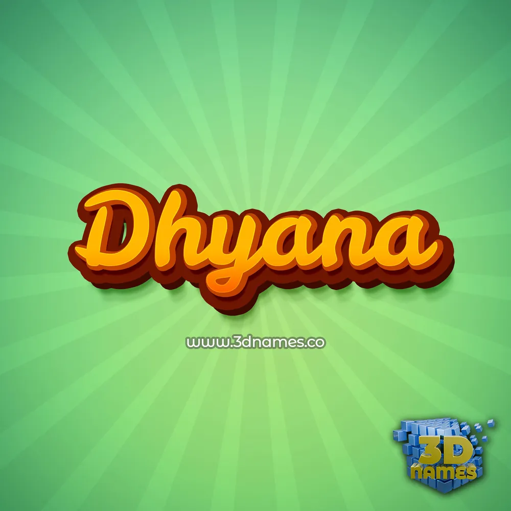 dhyana in Green Rays style - 3D name wallpaper