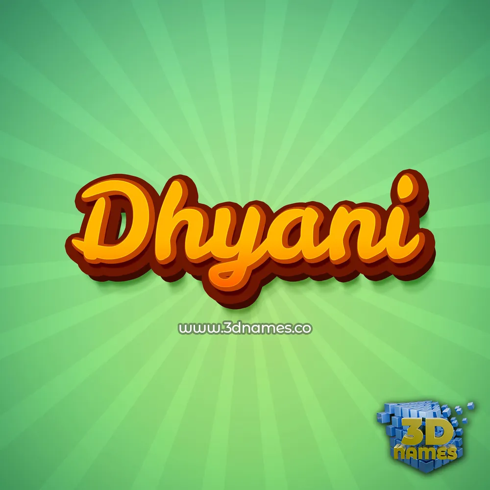 dhyani in Green Rays style - 3D name wallpaper