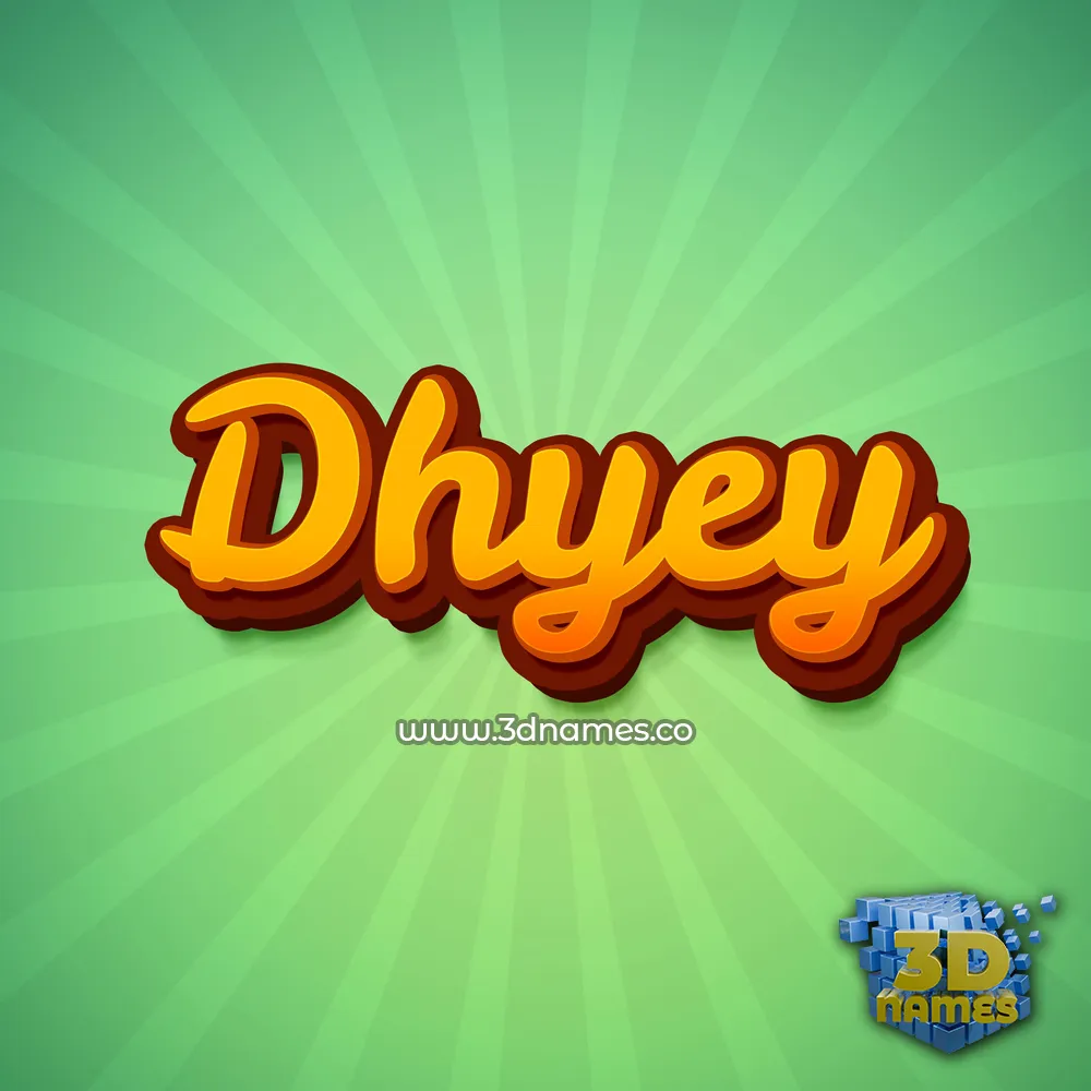 dhyey in Green Rays style - 3D name wallpaper