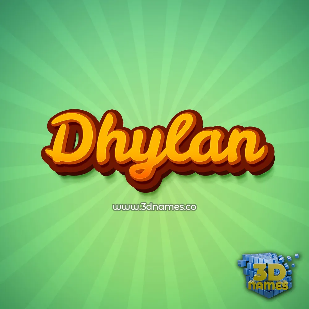 dhylan in Green Rays style - 3D name wallpaper
