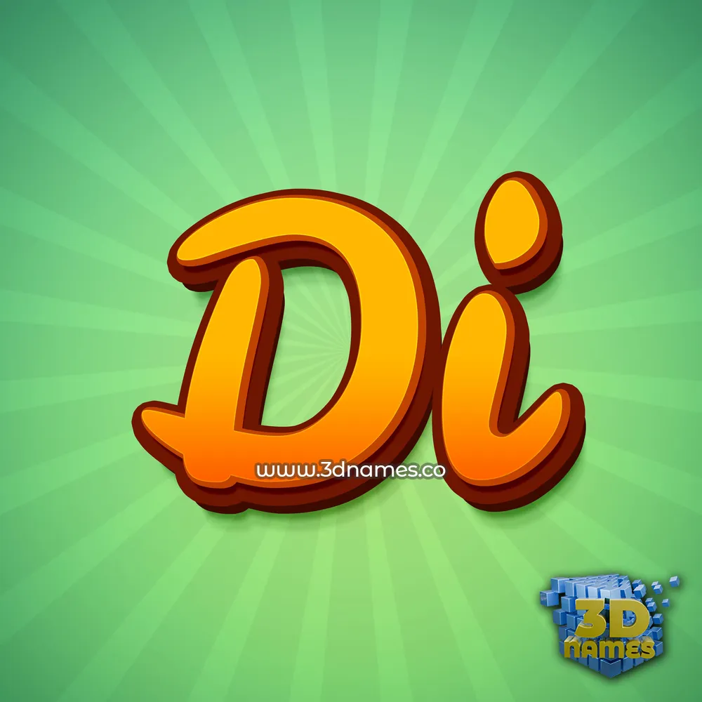 di in Green Rays style - 3D name wallpaper