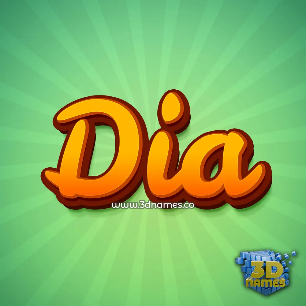 dia in Green Rays style - 3D name wallpaper