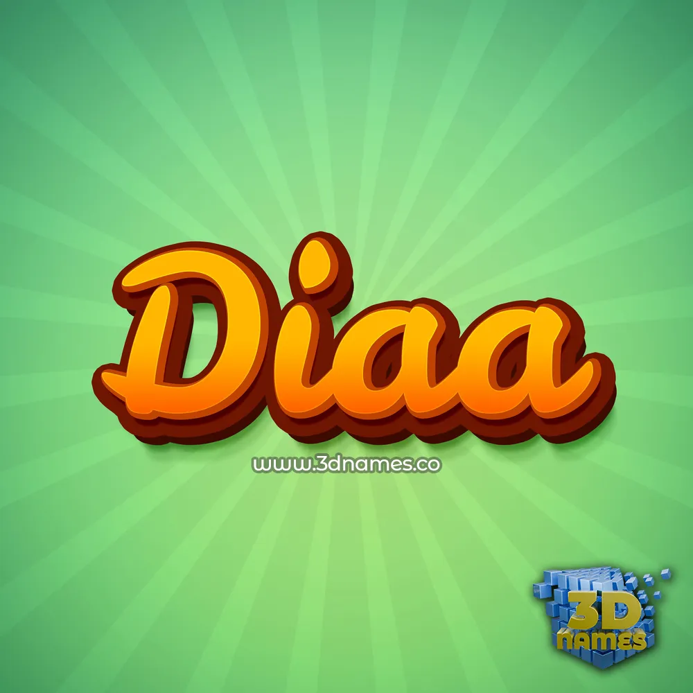 diaa in Green Rays style - 3D name wallpaper
