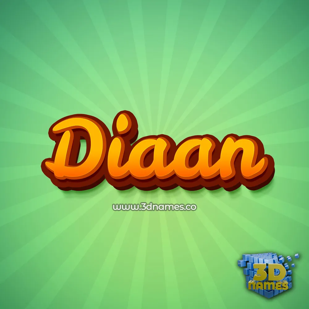 diaan in Green Rays style - 3D name wallpaper