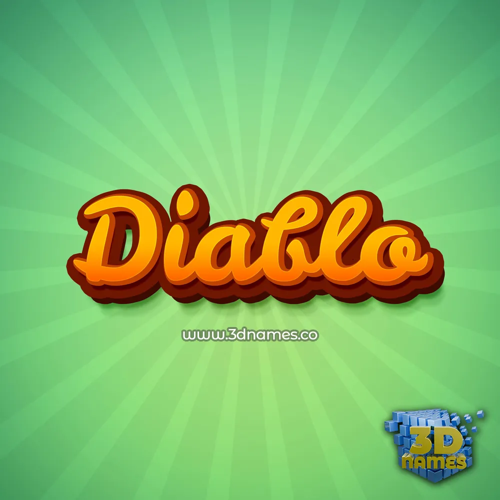 diablo in Green Rays style - 3D name wallpaper