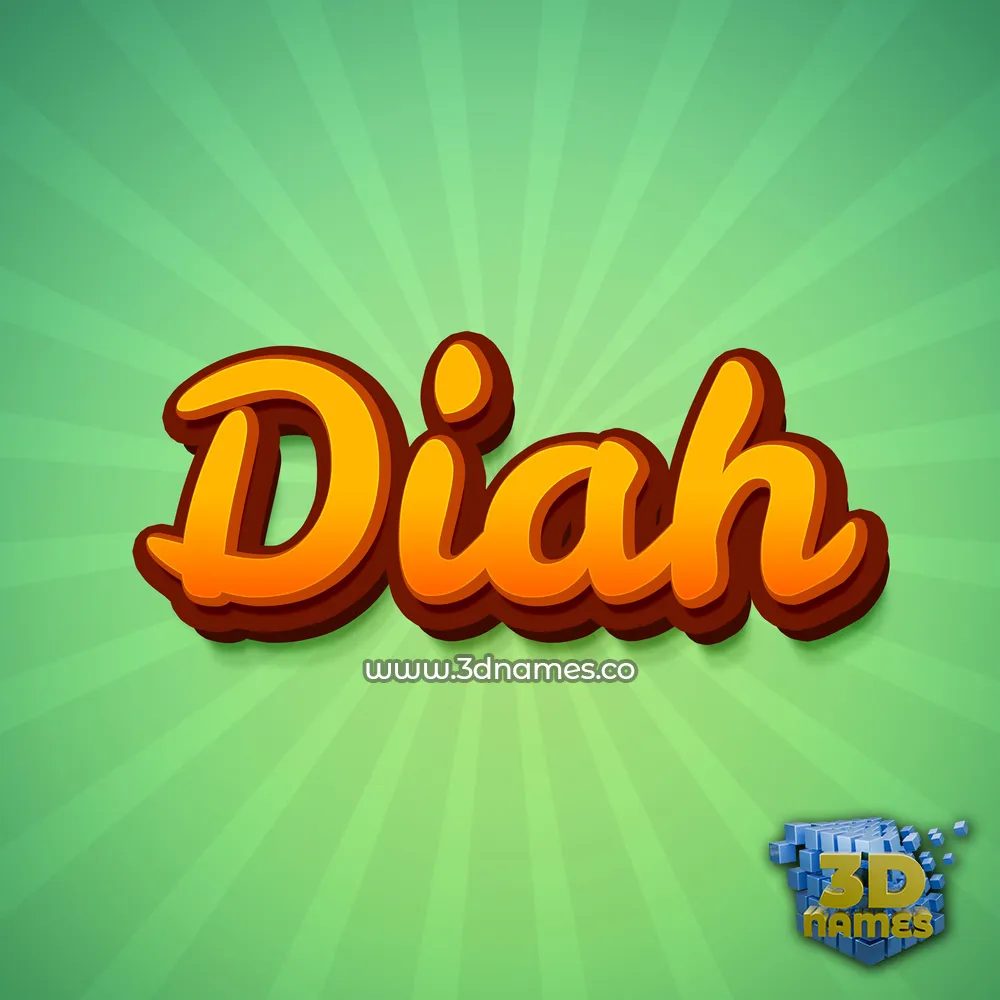 diah in Green Rays style - 3D name wallpaper