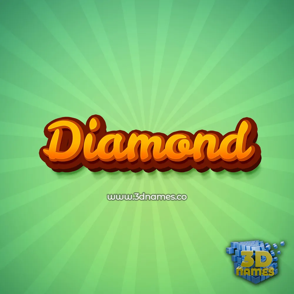 diamond in Green Rays style - 3D name wallpaper