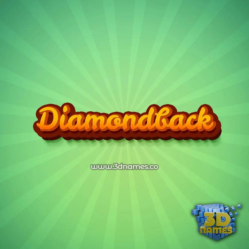 diamondback in Green Rays style - 3D name wallpaper