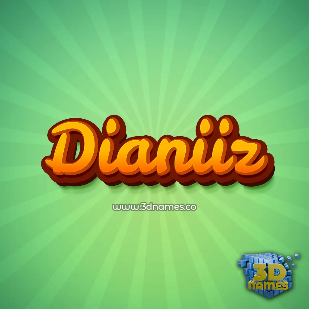 dianiiz in Green Rays style - 3D name wallpaper