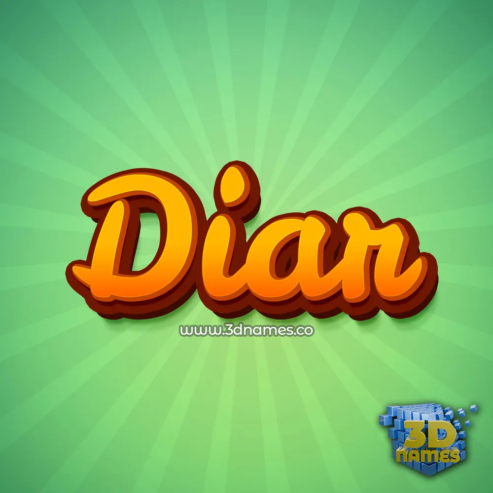 diar in Green Rays style - 3D name wallpaper