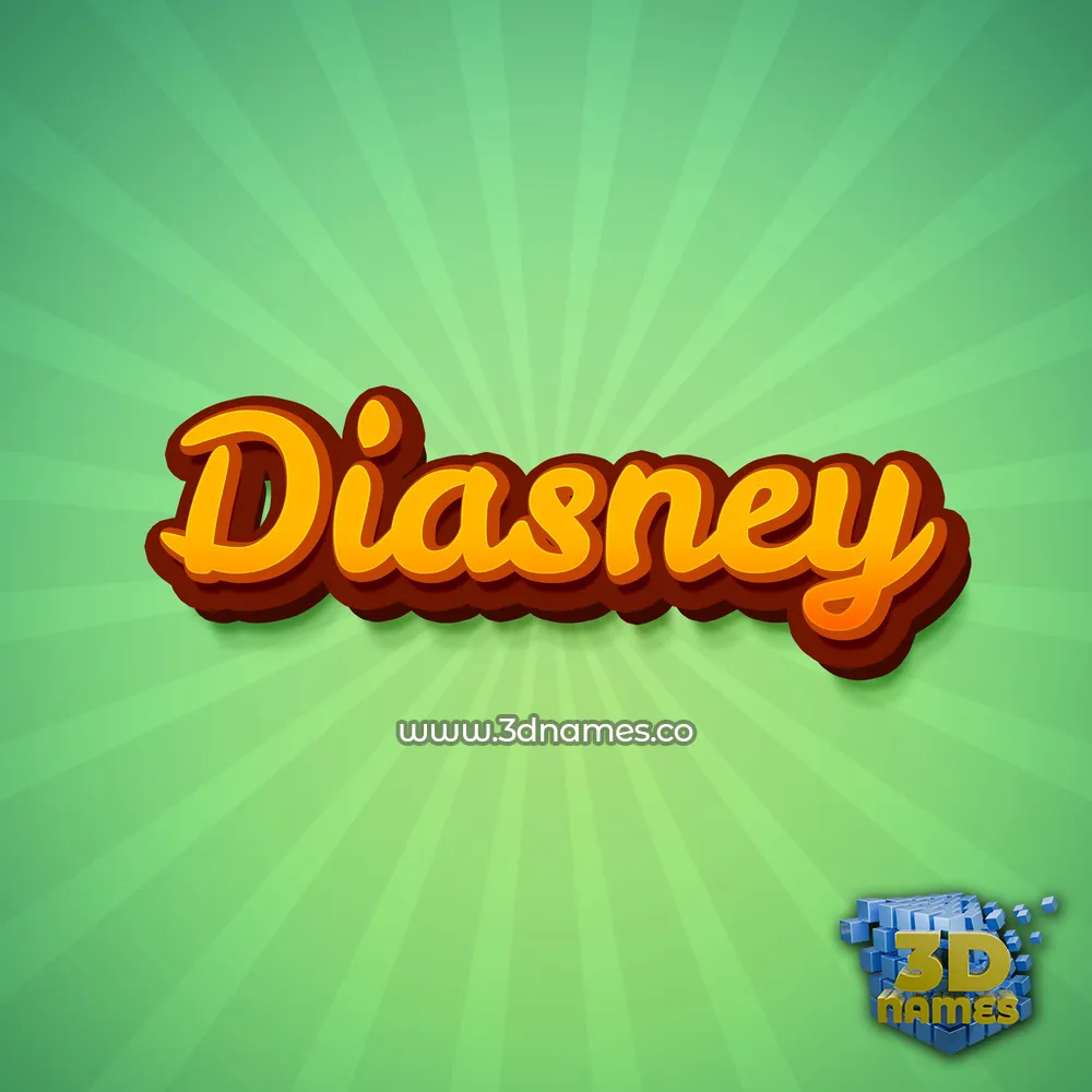 diasney in Green Rays style - 3D name wallpaper