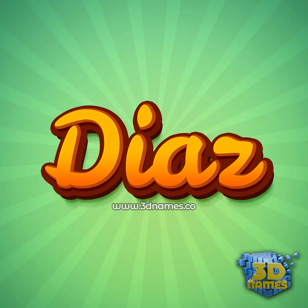 diaz in Green Rays style - 3D name wallpaper
