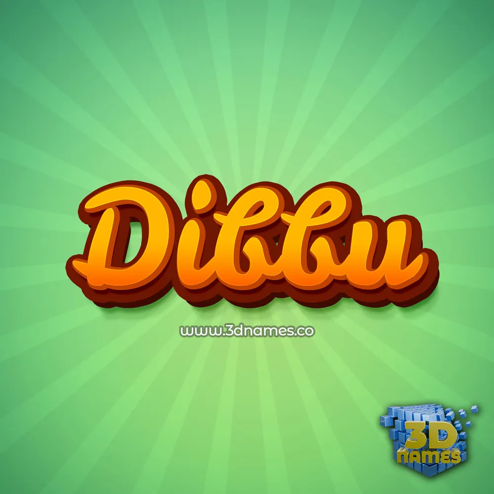 dibbu in Green Rays style - 3D name wallpaper