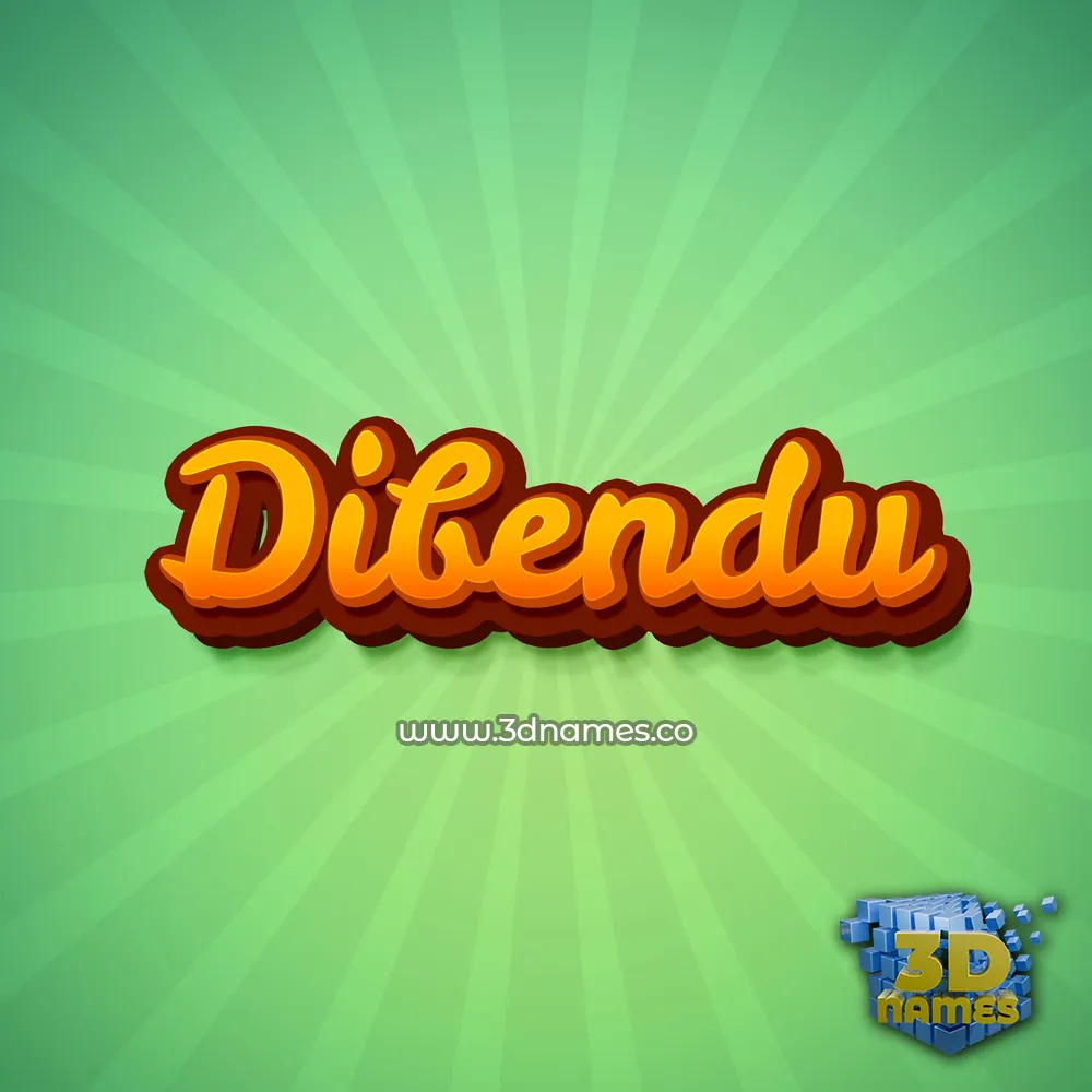 dibendu in Green Rays style - 3D name wallpaper