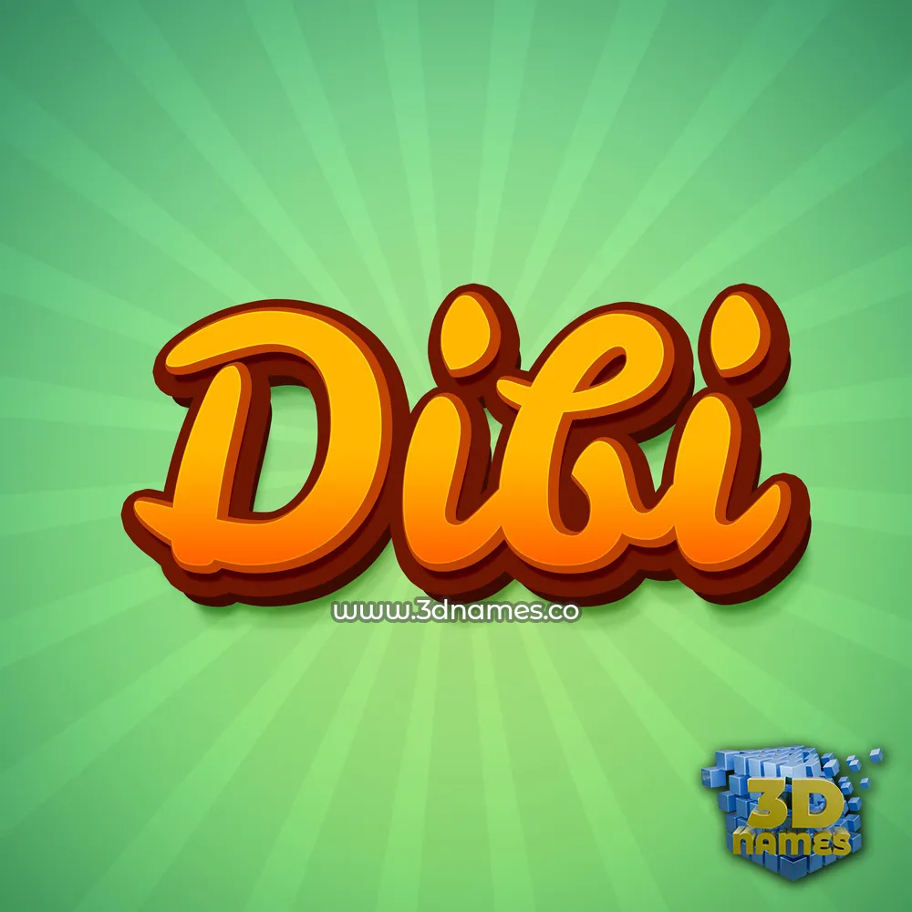 dibi in Green Rays style - 3D name wallpaper