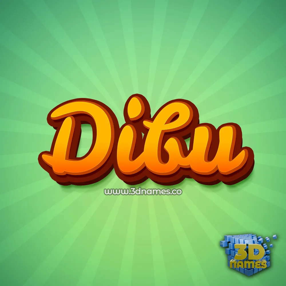 dibu in Green Rays style - 3D name wallpaper