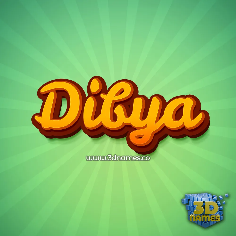 dibya in Green Rays style - 3D name wallpaper