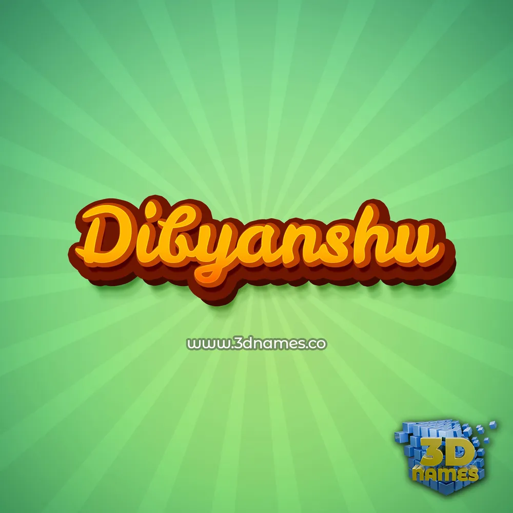 dibyanshu in Green Rays style - 3D name wallpaper