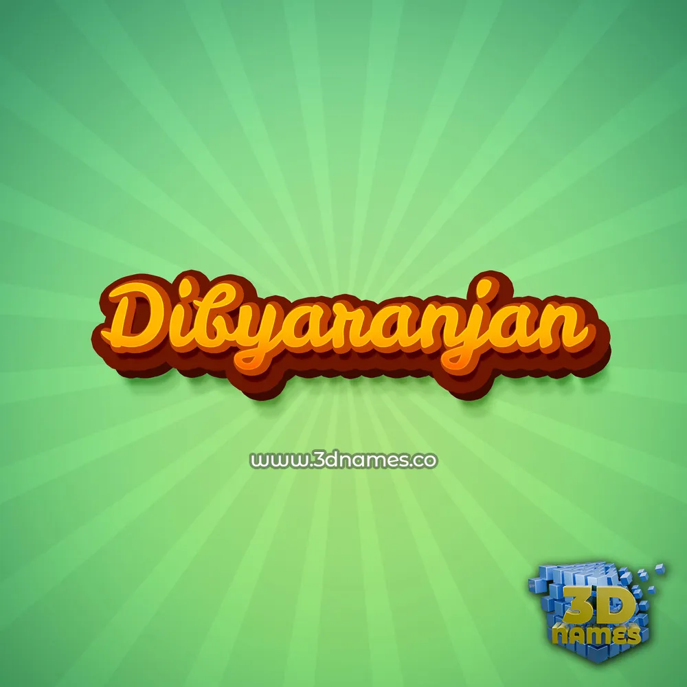 dibyaranjan in Green Rays style - 3D name wallpaper