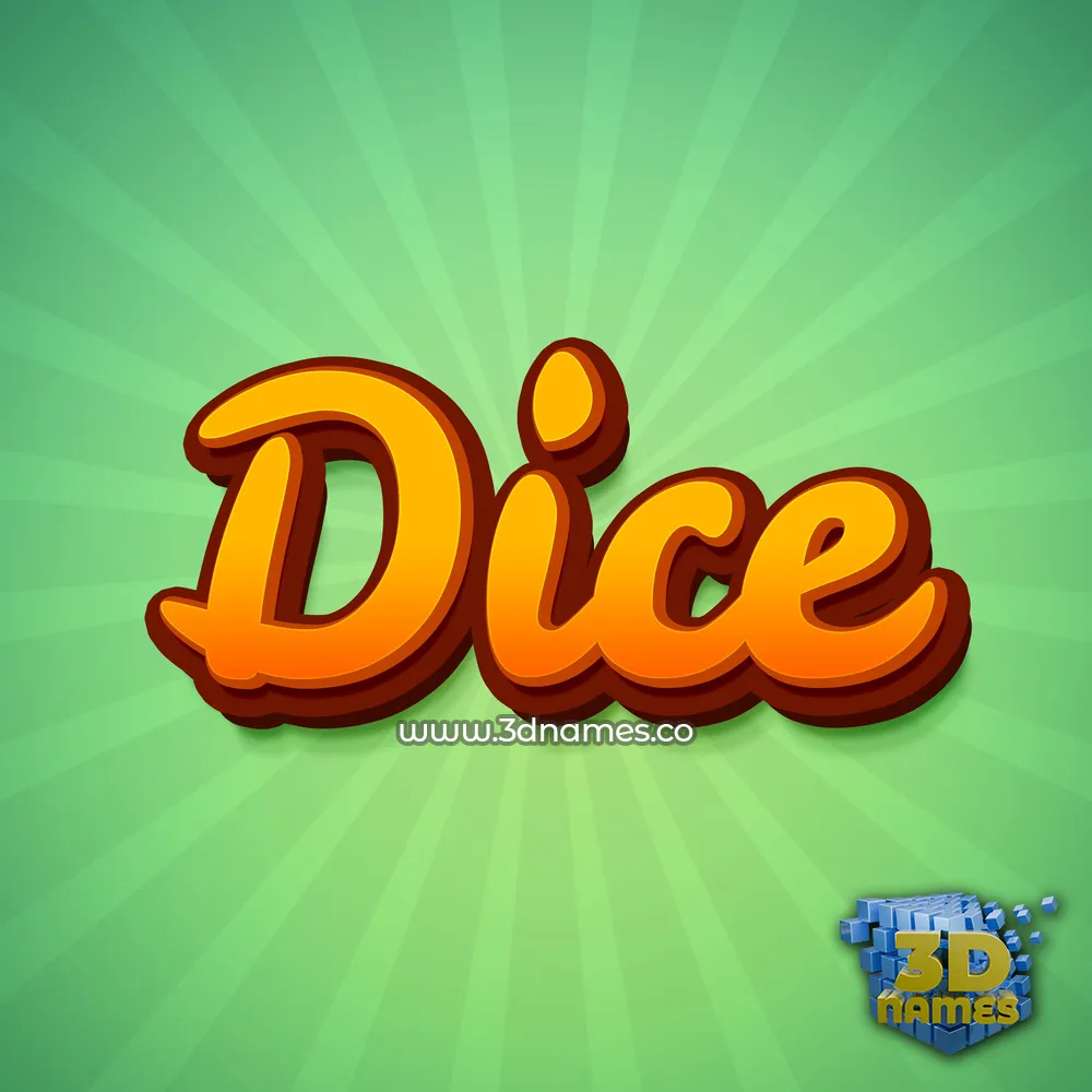 dice in Green Rays style - 3D name wallpaper