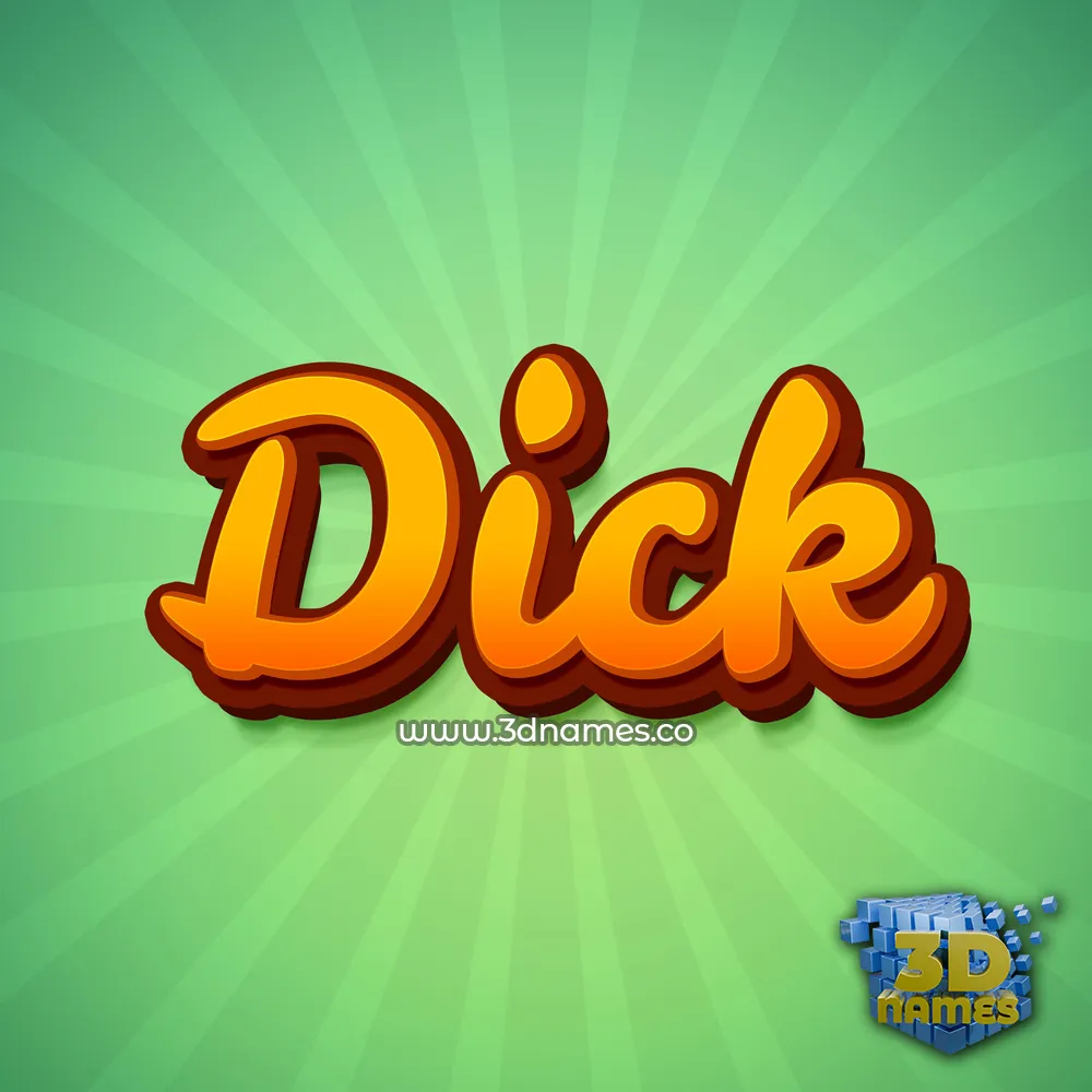 dick in Green Rays style - 3D name wallpaper