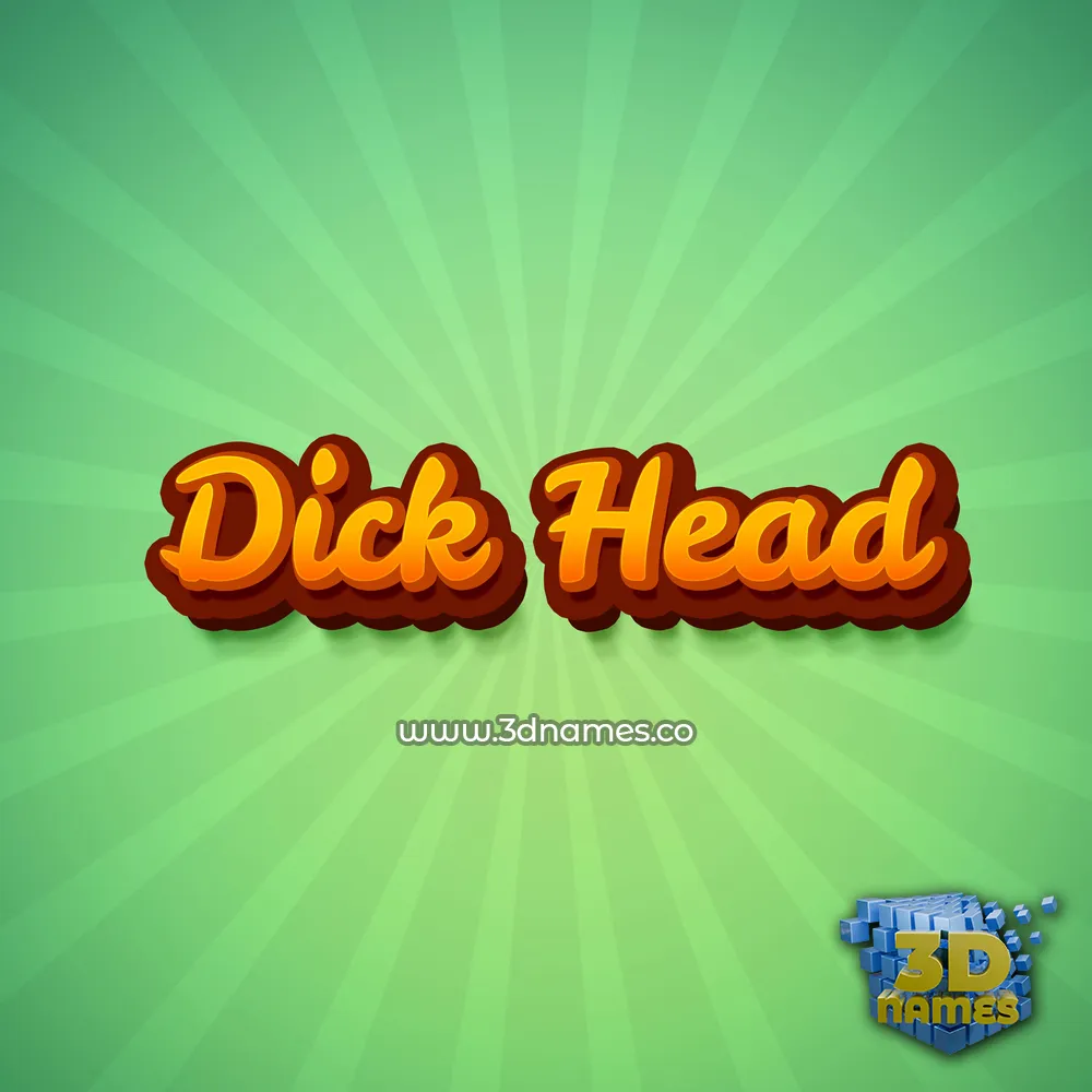 dick head in Green Rays style - 3D name wallpaper