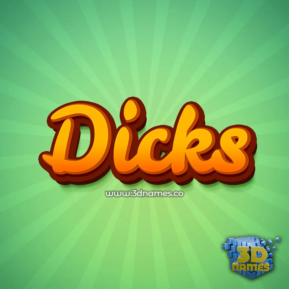 dicks in Green Rays style - 3D name wallpaper