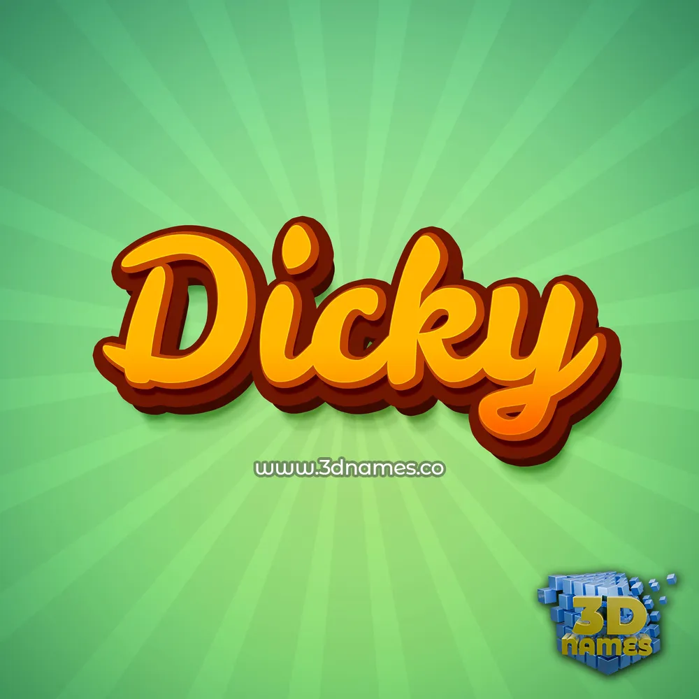 dicky in Green Rays style - 3D name wallpaper