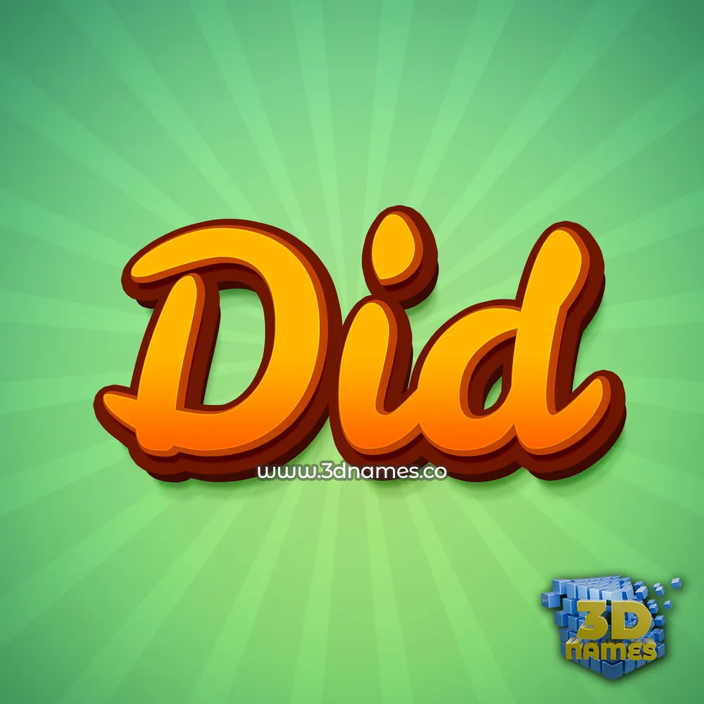 did in Green Rays style - 3D name wallpaper