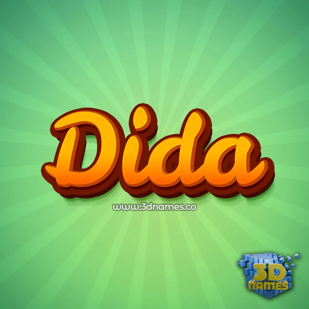 dida in Green Rays style - 3D name wallpaper