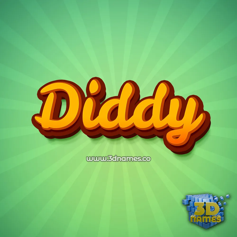 diddy in Green Rays style - 3D name wallpaper