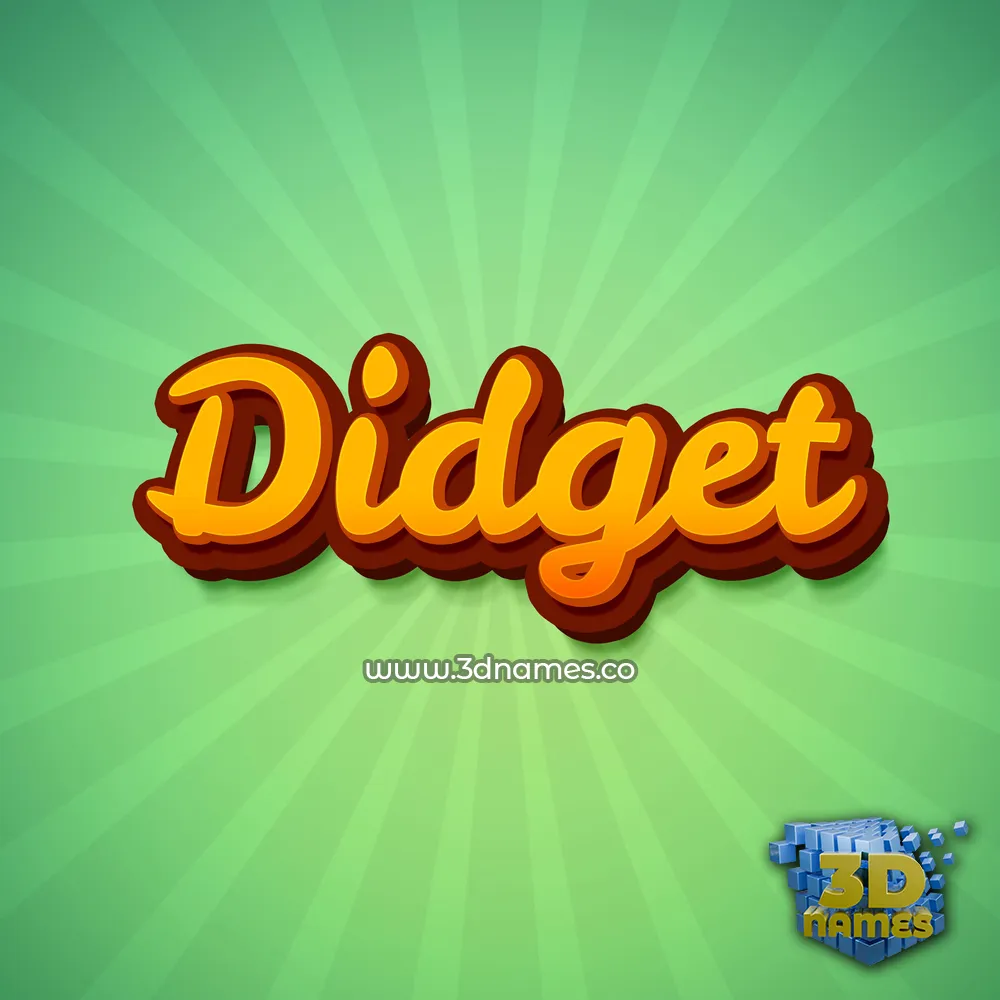 didget in Green Rays style - 3D name wallpaper