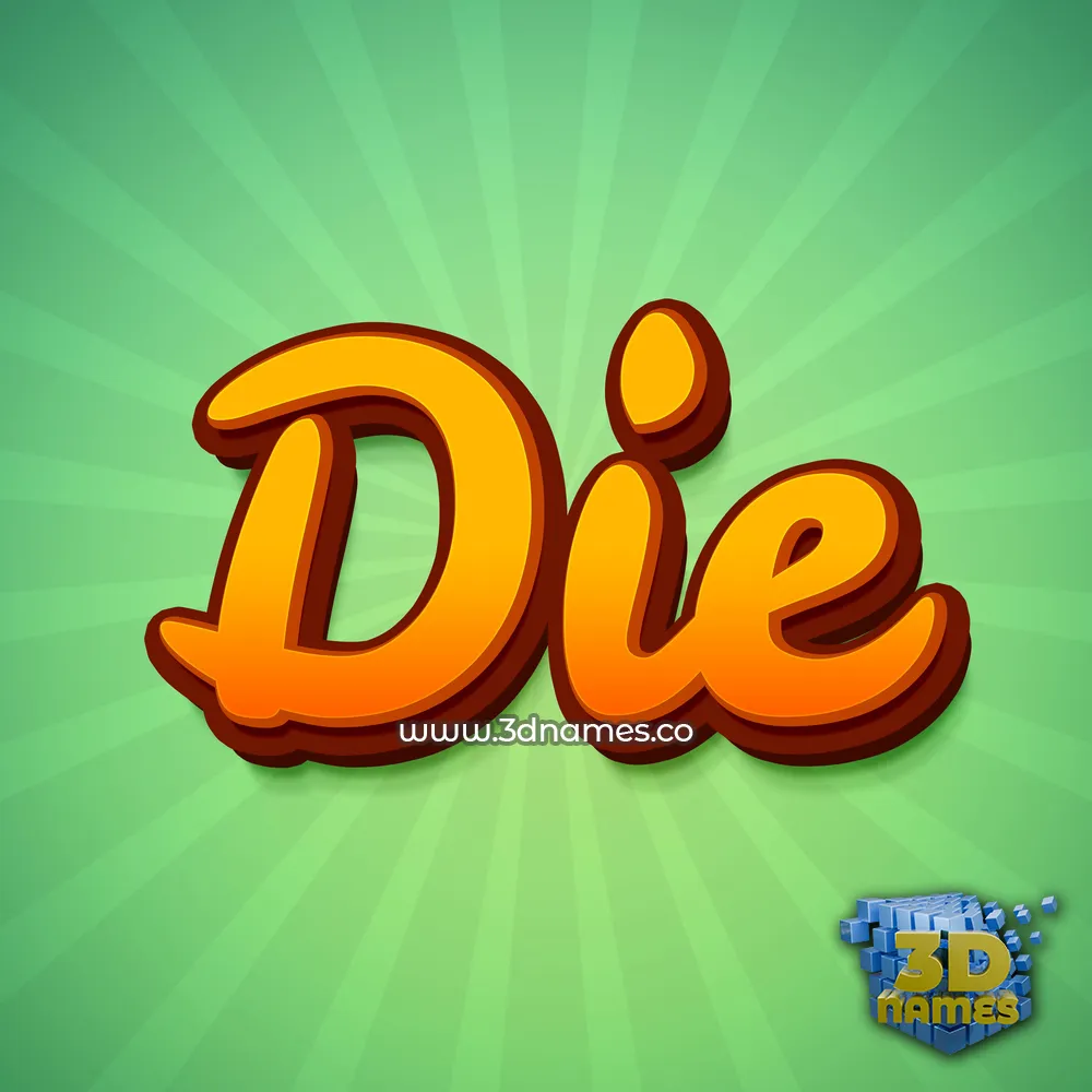 die in Green Rays style - 3D name wallpaper