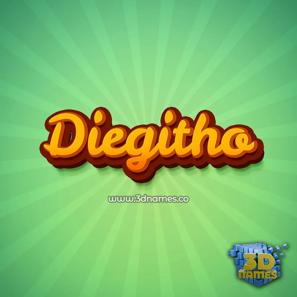diegitho in Green Rays style - 3D name wallpaper