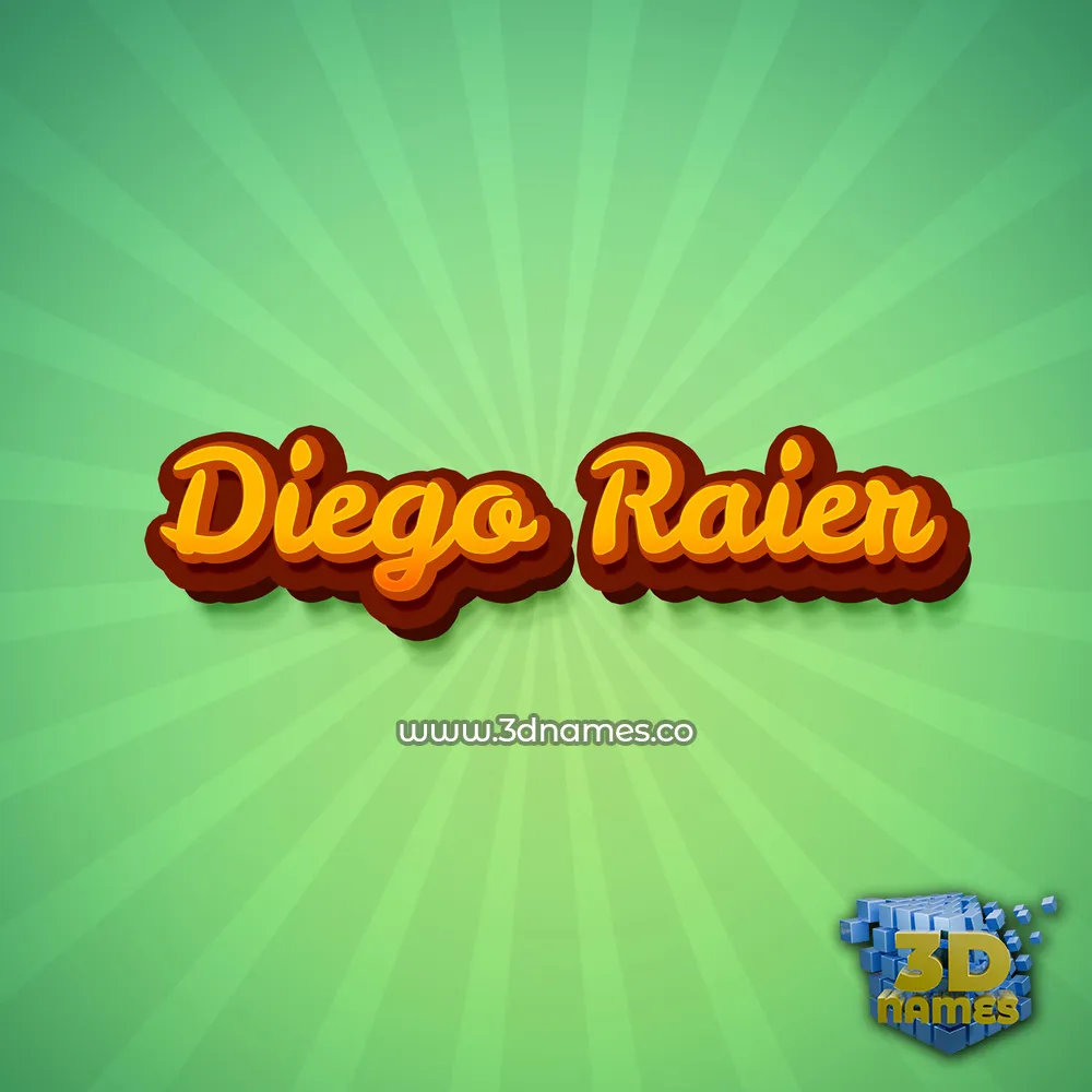 diego raier in Green Rays style - 3D name wallpaper