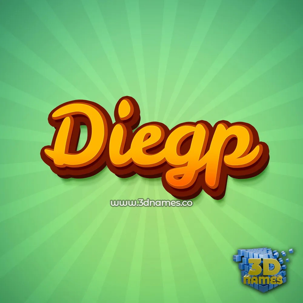 diegp in Green Rays style - 3D name wallpaper