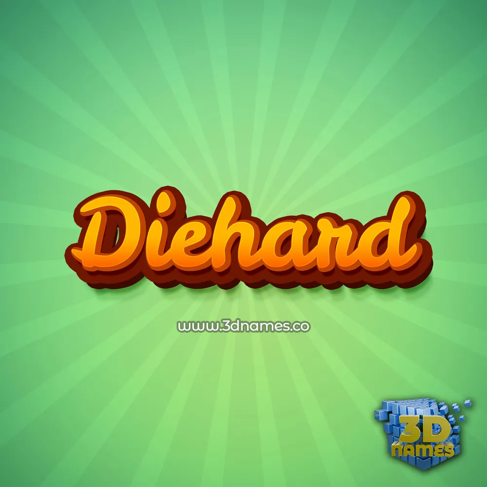 diehard in Green Rays style - 3D name wallpaper