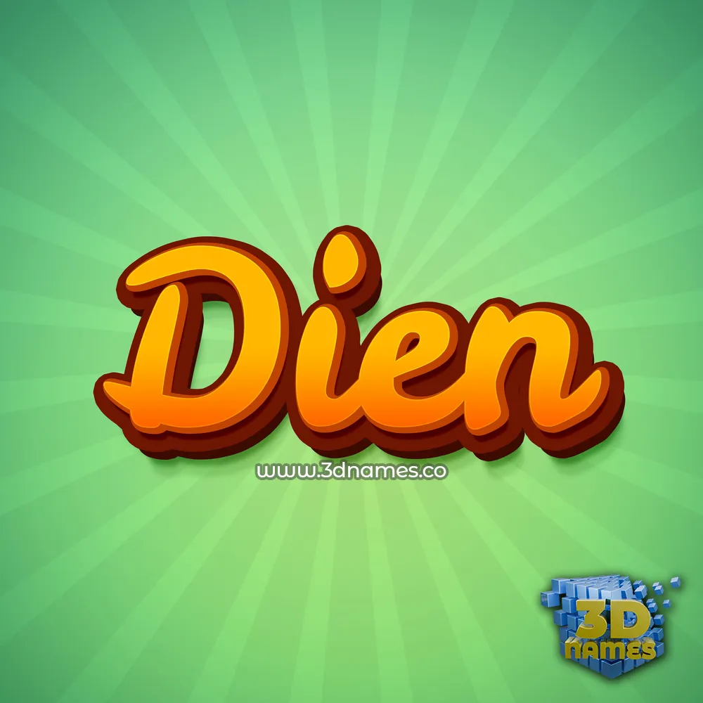 dien in Green Rays style - 3D name wallpaper
