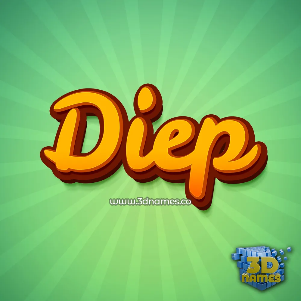 diep in Green Rays style - 3D name wallpaper