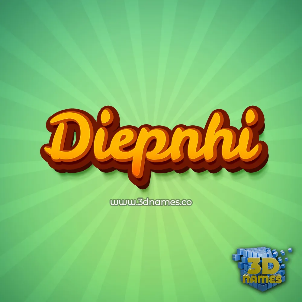 diepnhi in Green Rays style - 3D name wallpaper