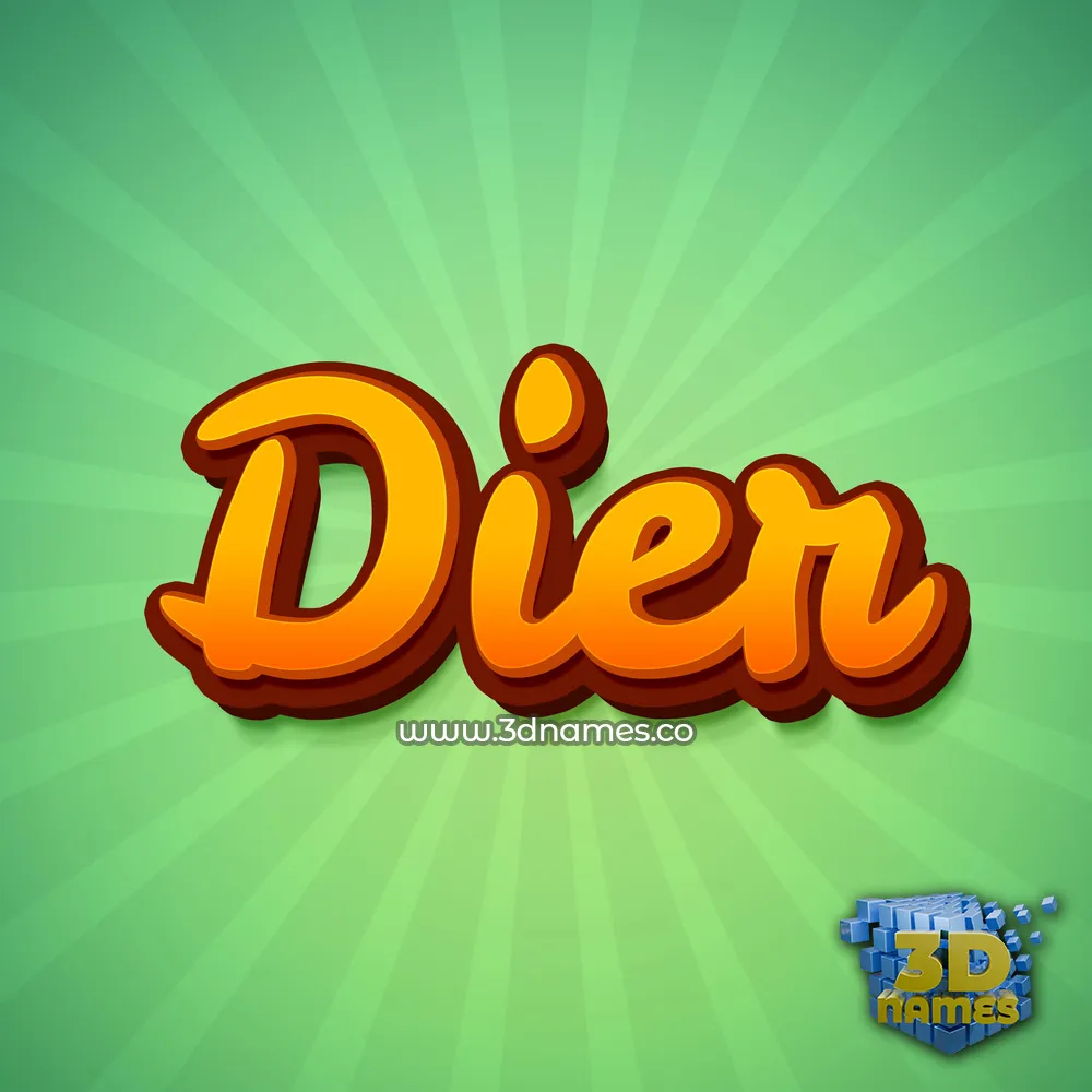 dier in Green Rays style - 3D name wallpaper