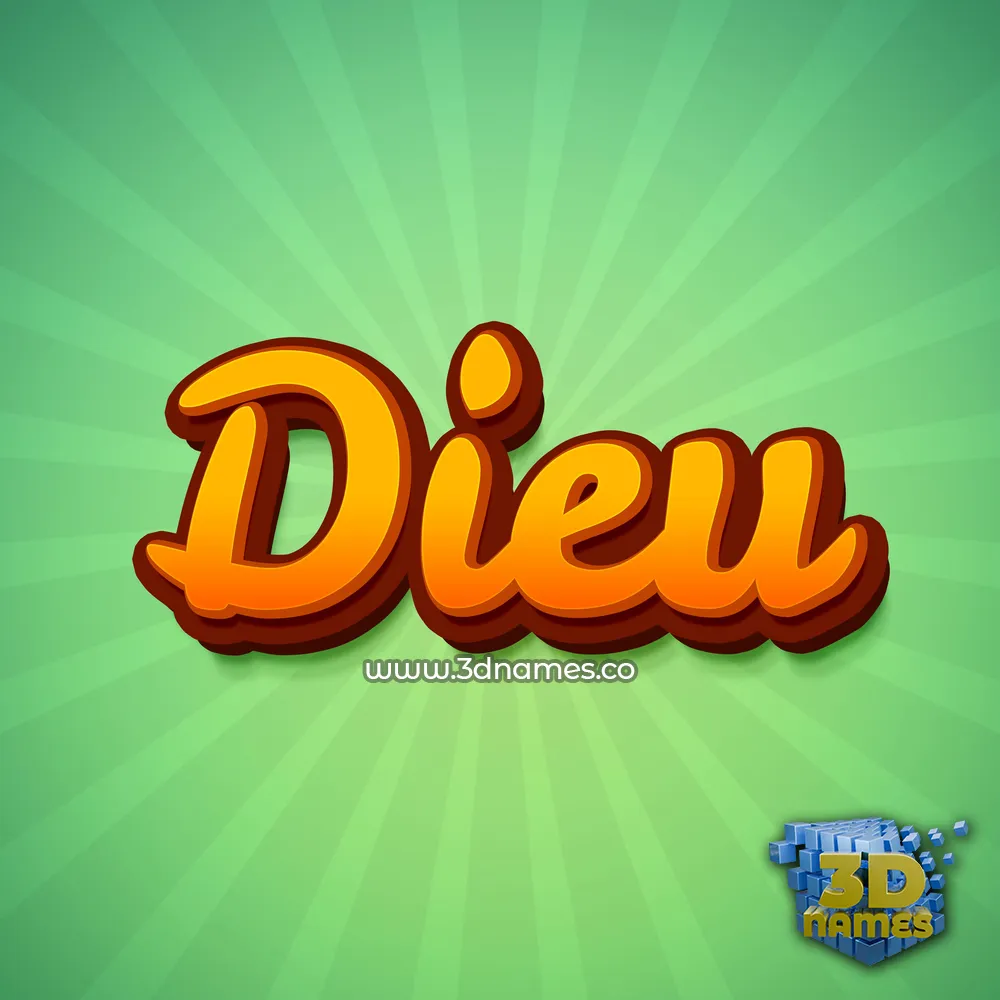 dieu in Green Rays style - 3D name wallpaper