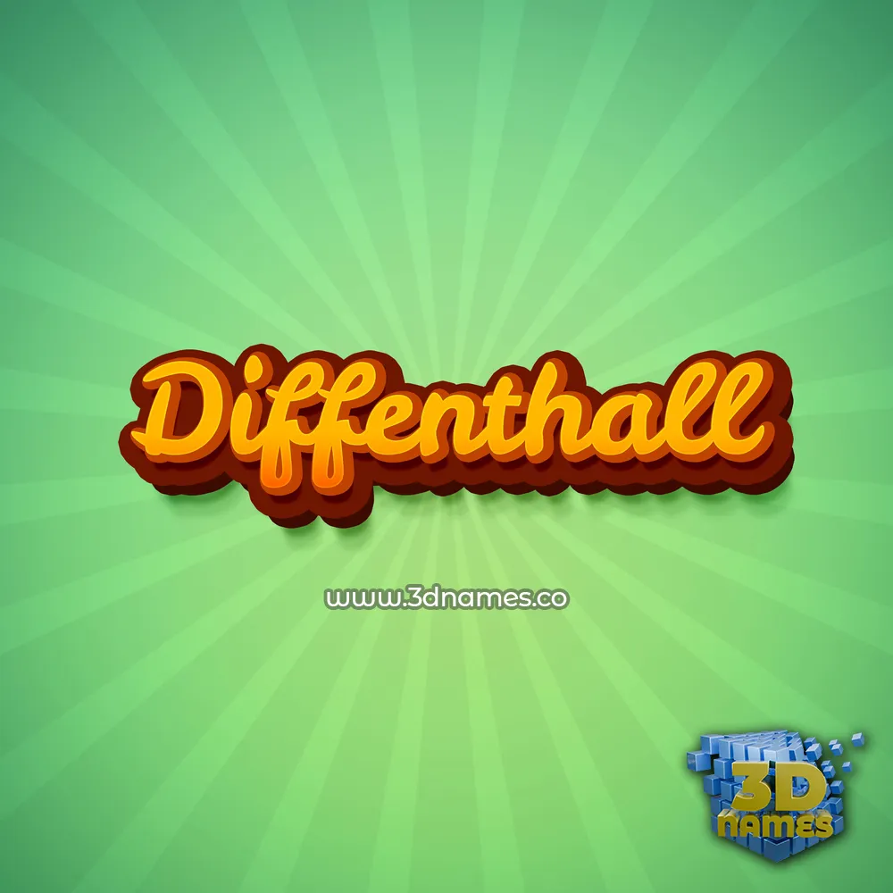 diffenthall in Green Rays style - 3D name wallpaper