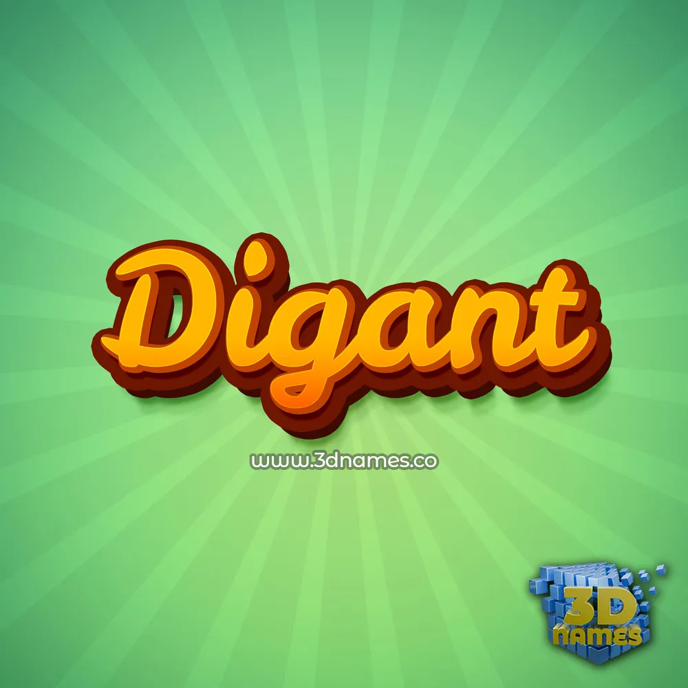 digant in Green Rays style - 3D name wallpaper