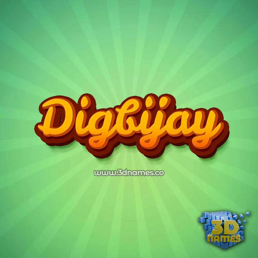 digbijay in Green Rays style - 3D name wallpaper