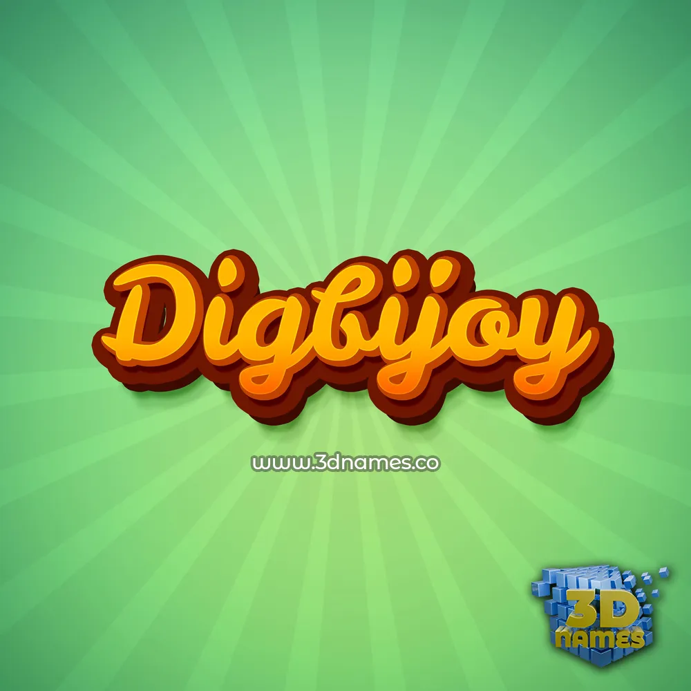 digbijoy in Green Rays style - 3D name wallpaper