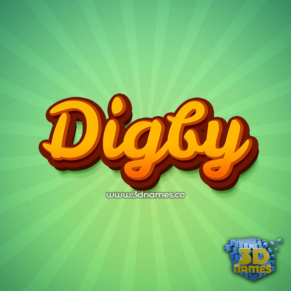digby in Green Rays style - 3D name wallpaper